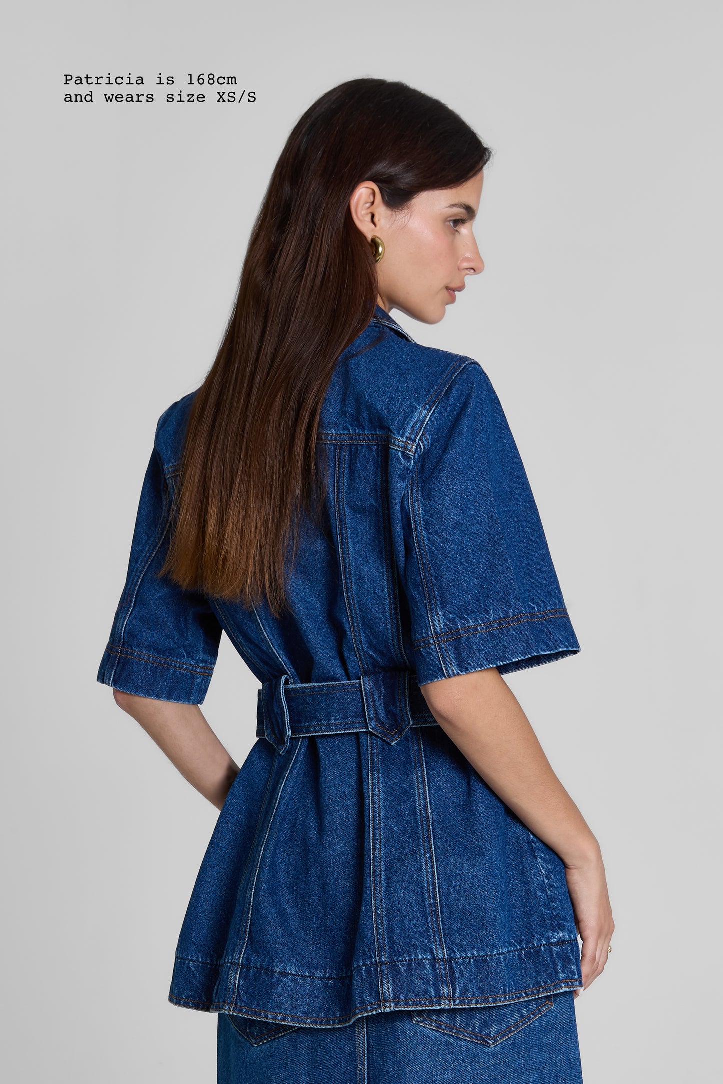 DENIM BLAZER SHORT SLEEVE