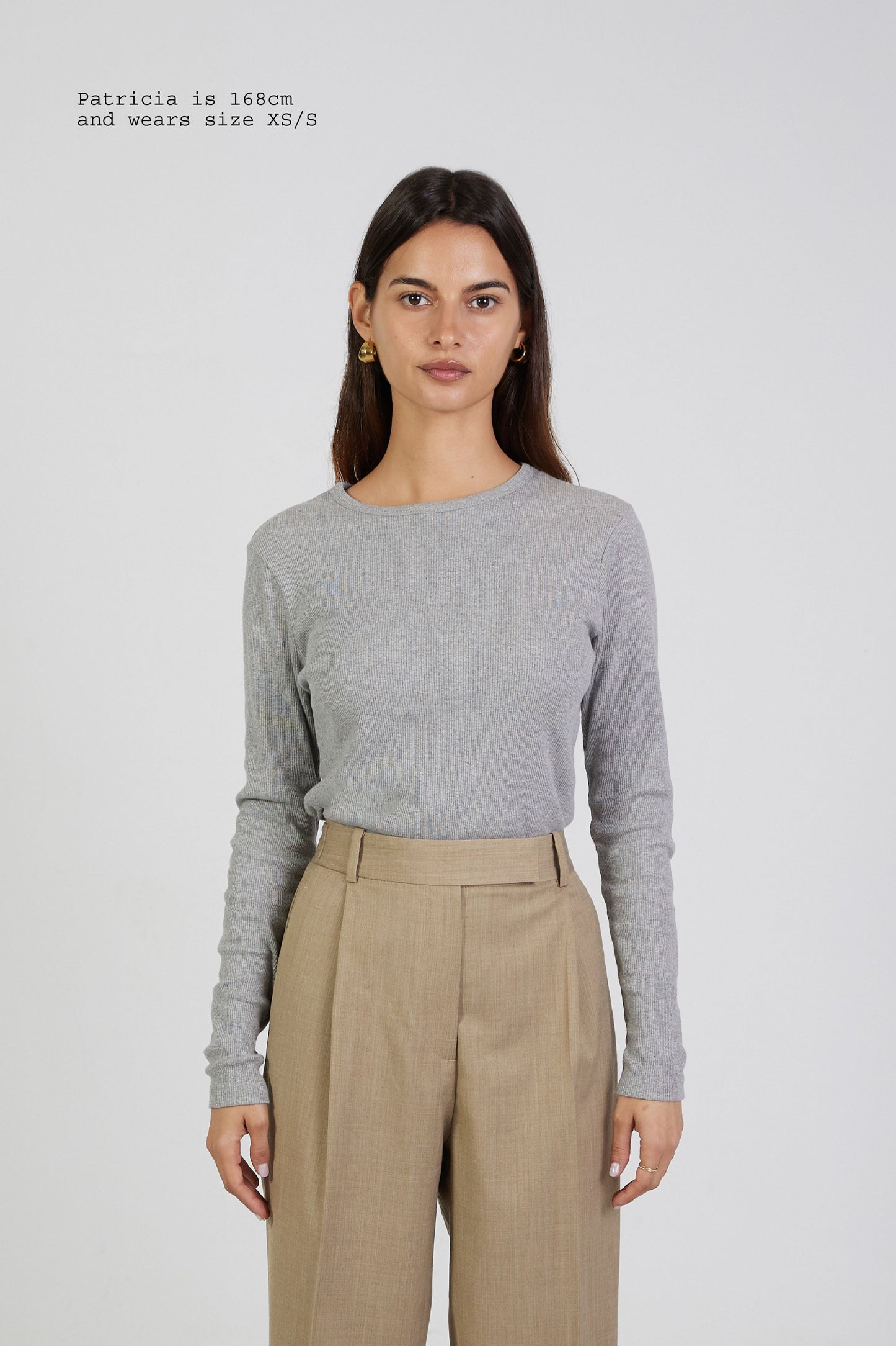 T-SHIRT RIBBED FITTED LONG SLEEVE