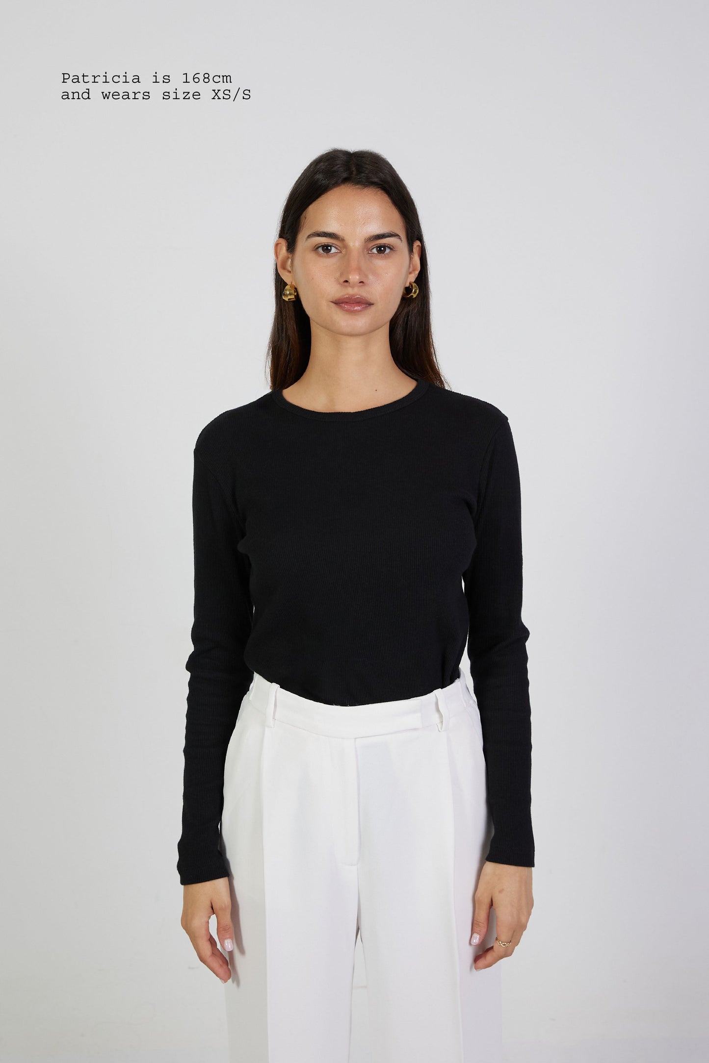 T-SHIRT RIBBED FITTED LONG SLEEVE