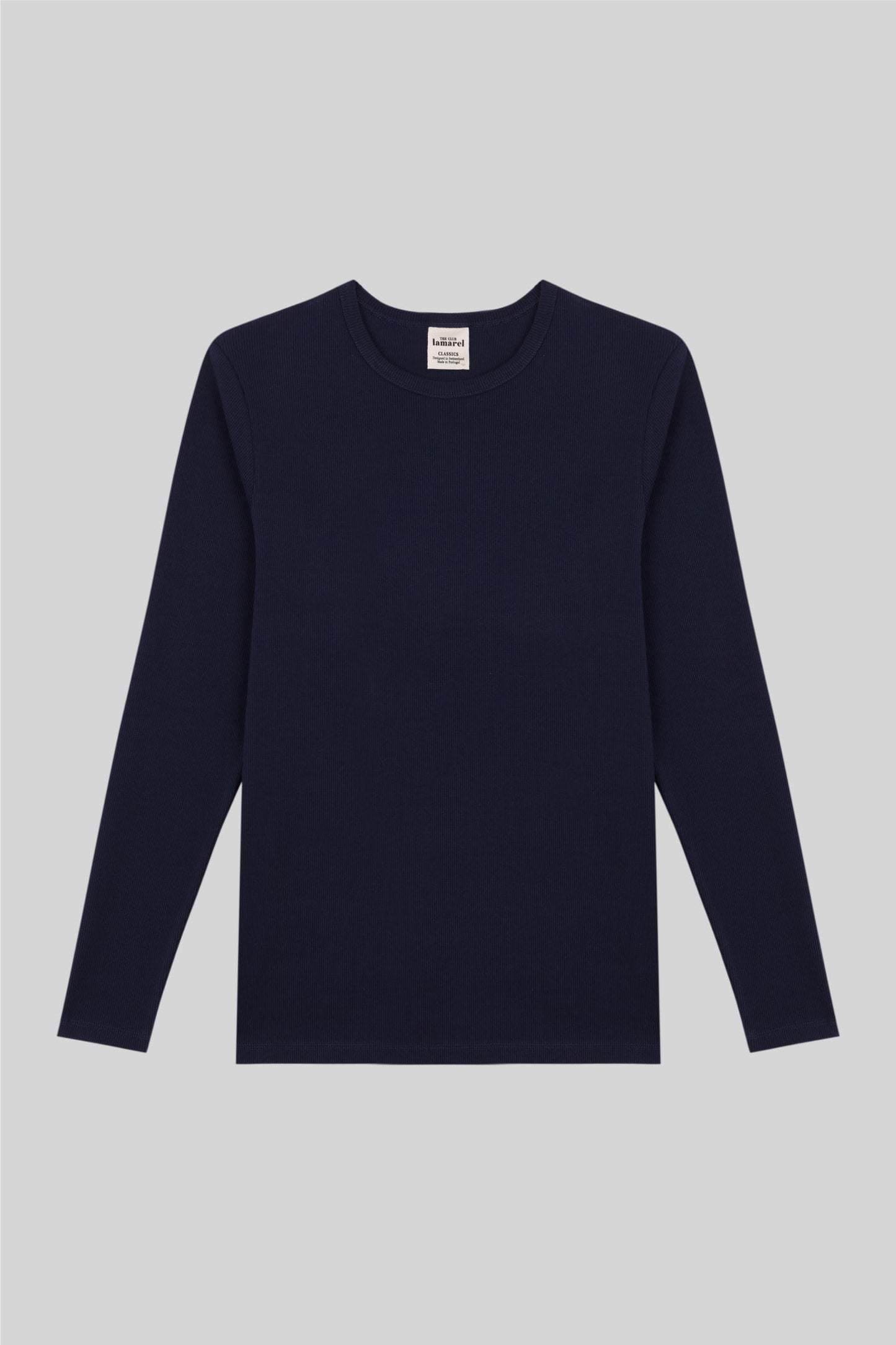 T-SHIRT RIBBED FITTED LONG SLEEVE