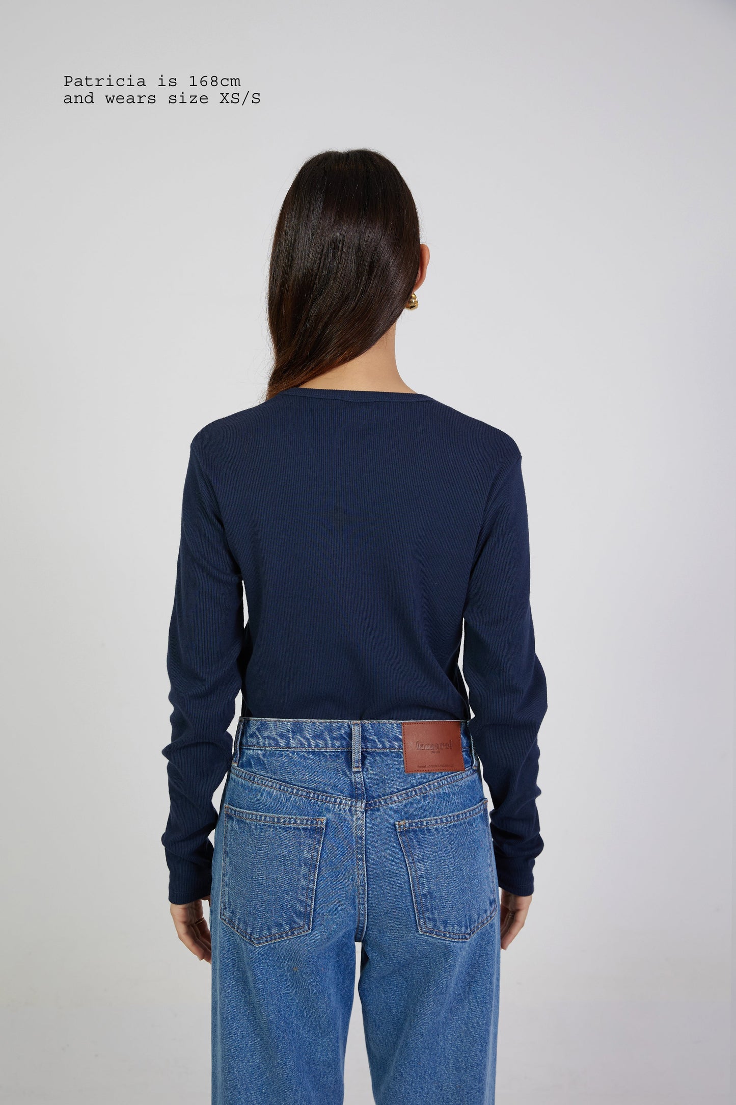 T-SHIRT RIBBED FITTED LONG SLEEVE