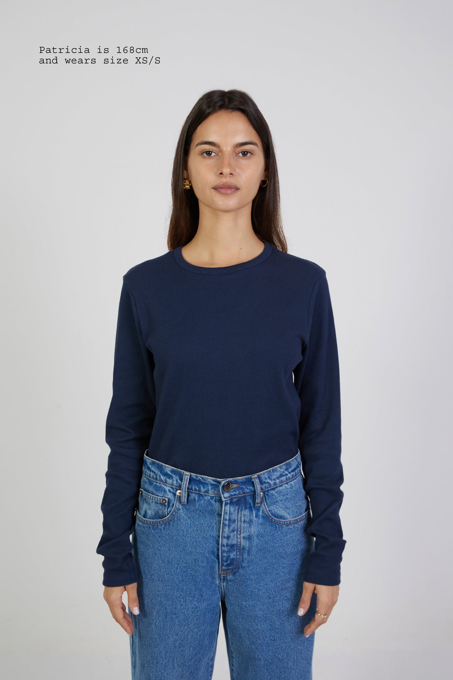 T-SHIRT RIBBED FITTED LONG SLEEVE