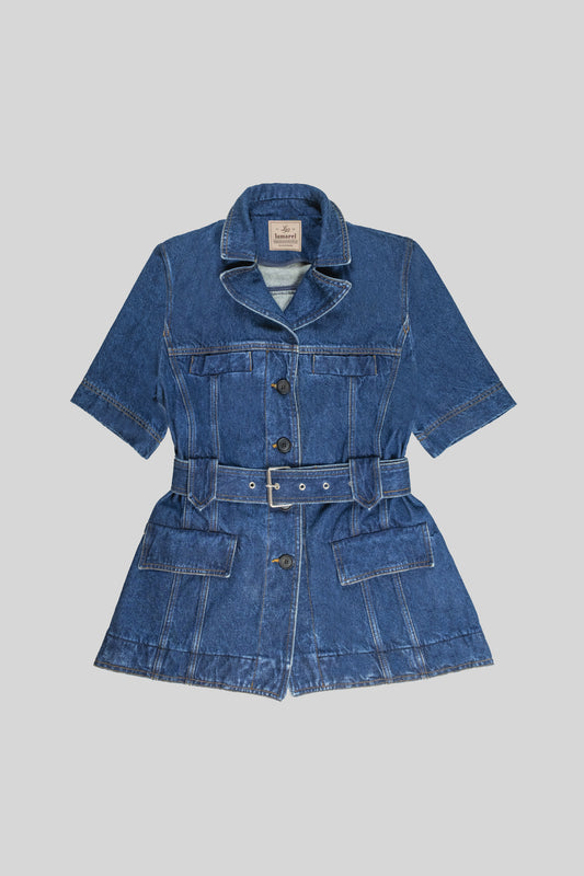 DENIM BLAZER SHORT SLEEVE