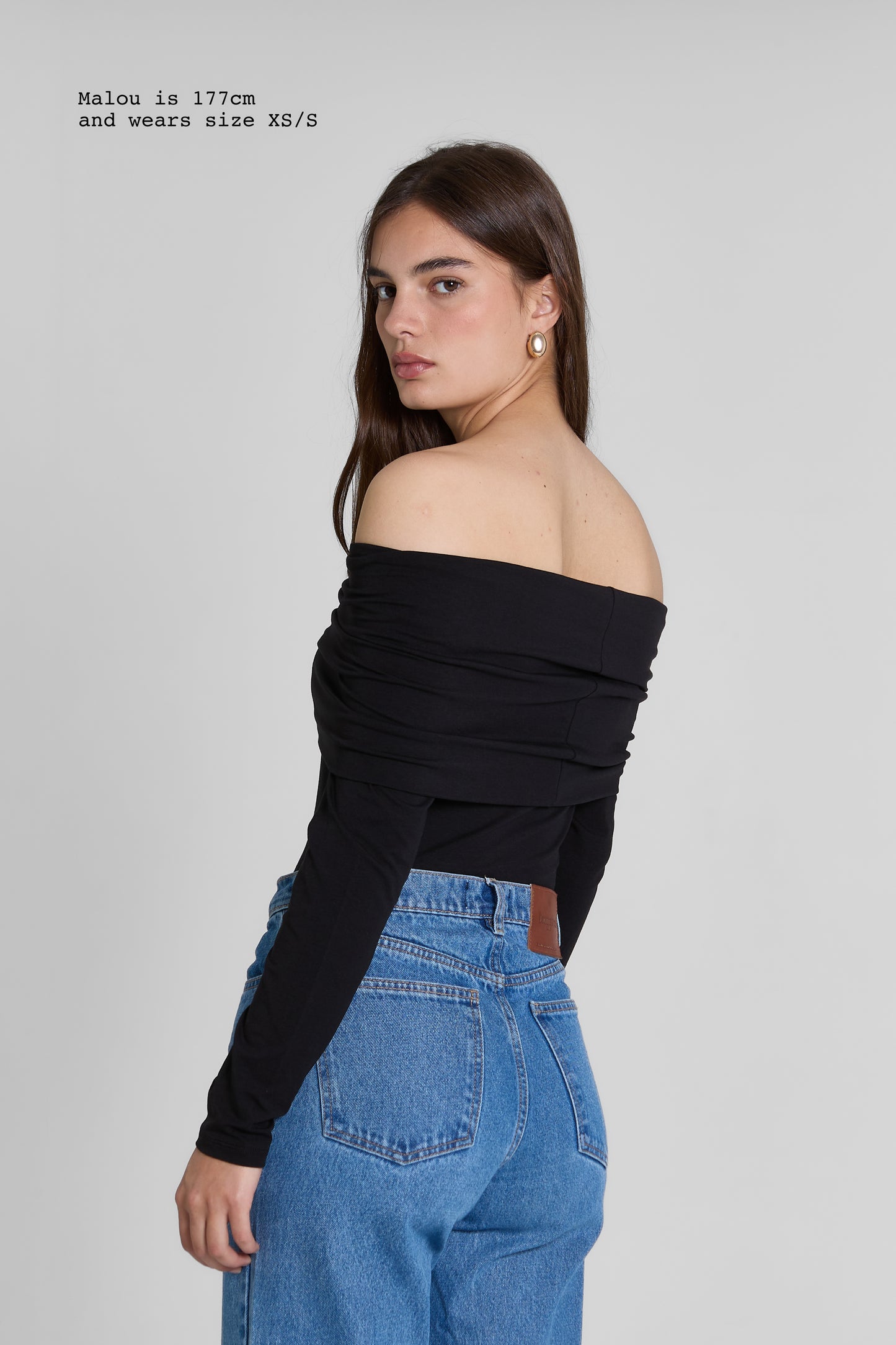 DRAPED TOP LONG SLEEVE