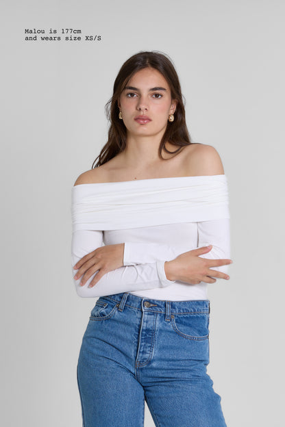 DRAPED TOP LONG SLEEVE