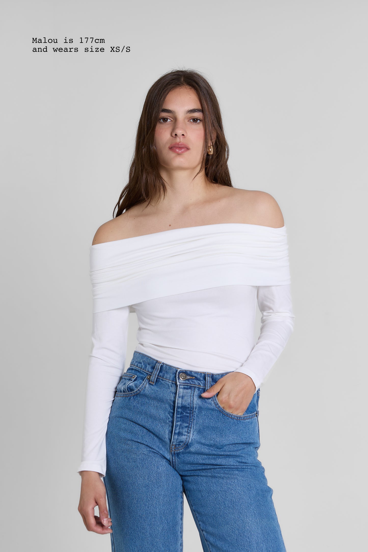 DRAPED TOP LONG SLEEVE