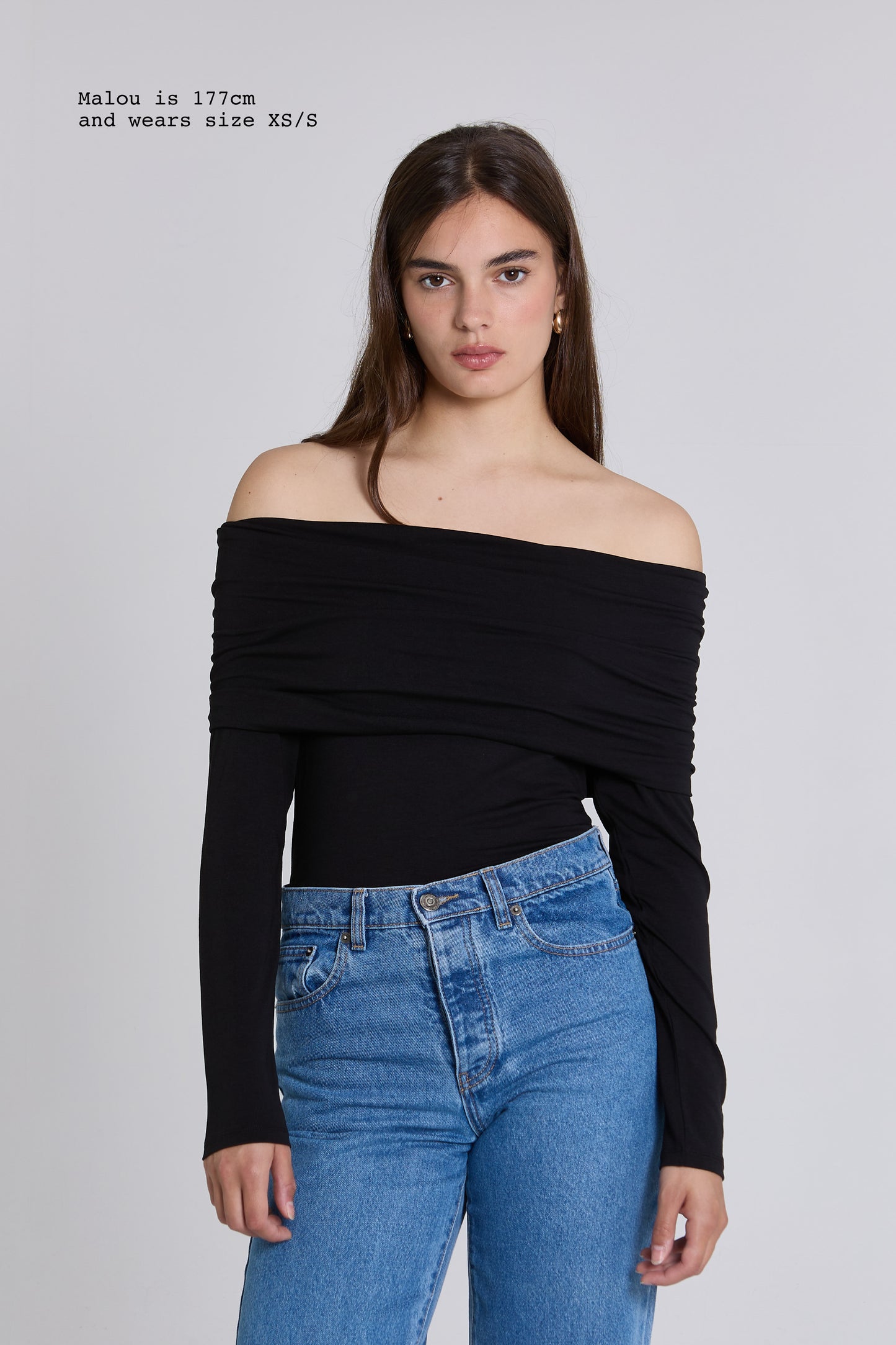 DRAPED TOP LONG SLEEVE