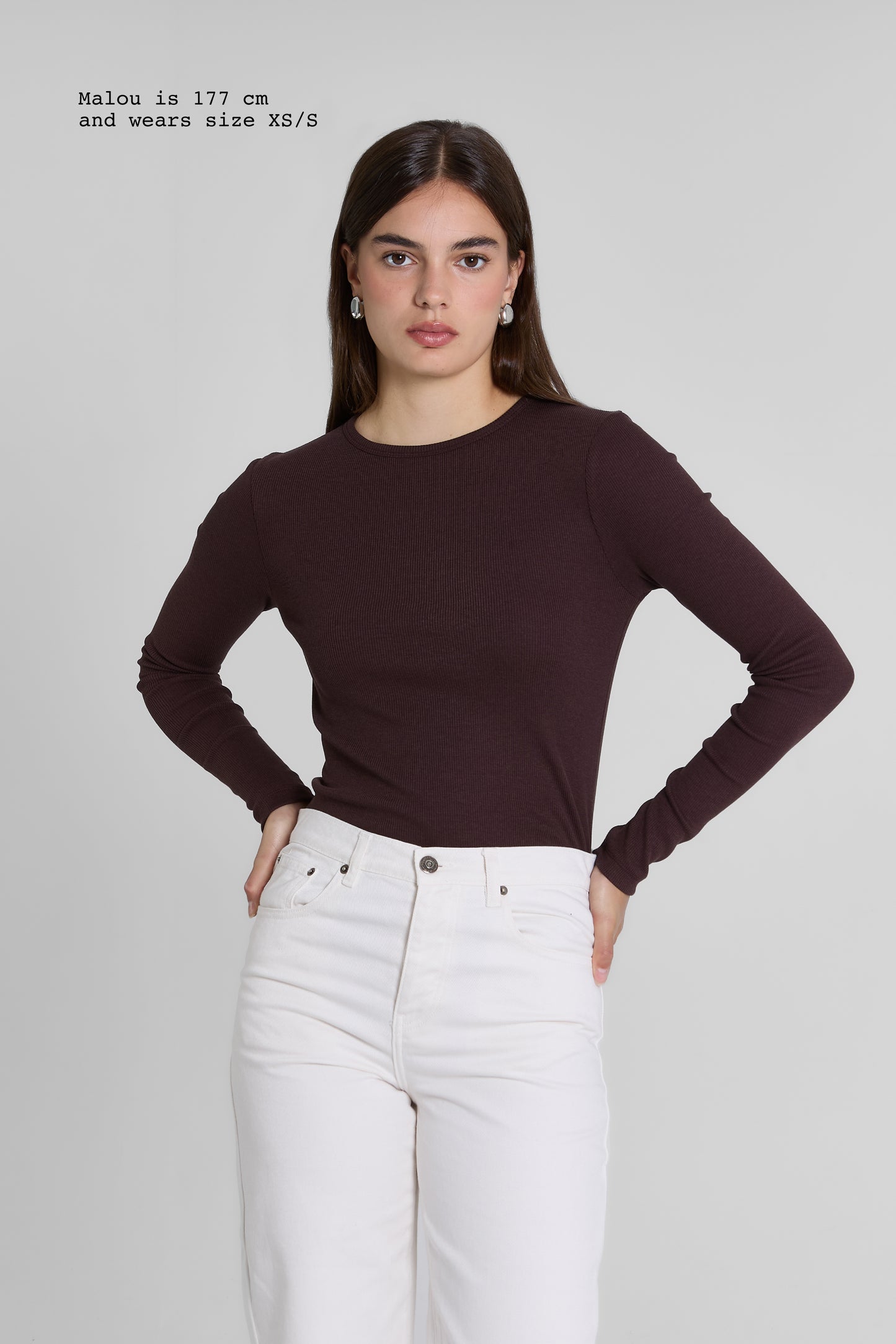 RIBBED LONG SLEEVE TOP