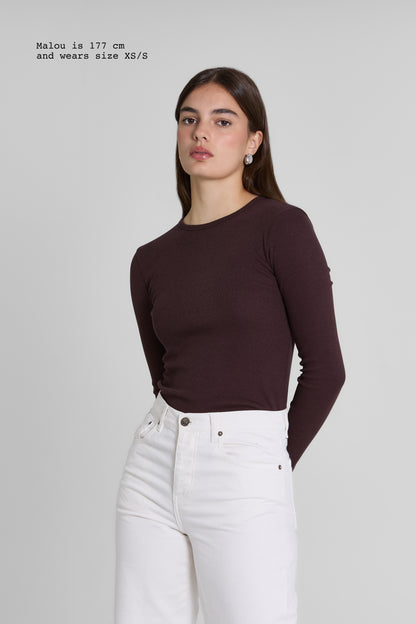 RIBBED LONG SLEEVE TOP