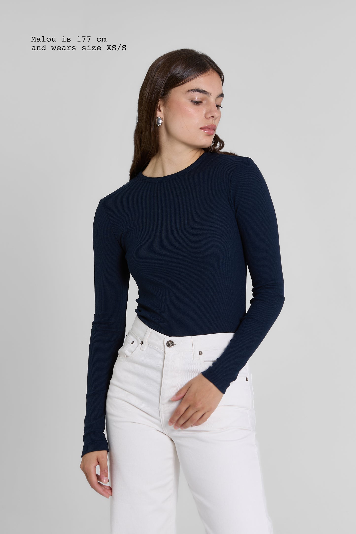 RIBBED LONG SLEEVE TOP