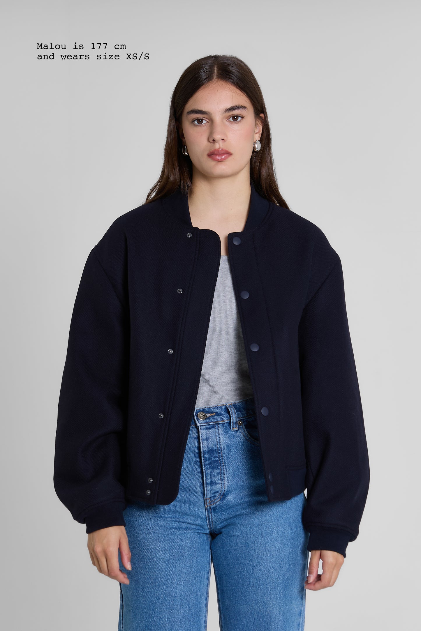 WOOL-BLENDED BOMBER JACKET