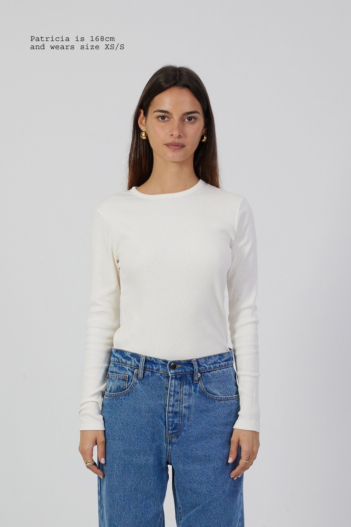 T-SHIRT RIBBED FITTED LONG SLEEVE